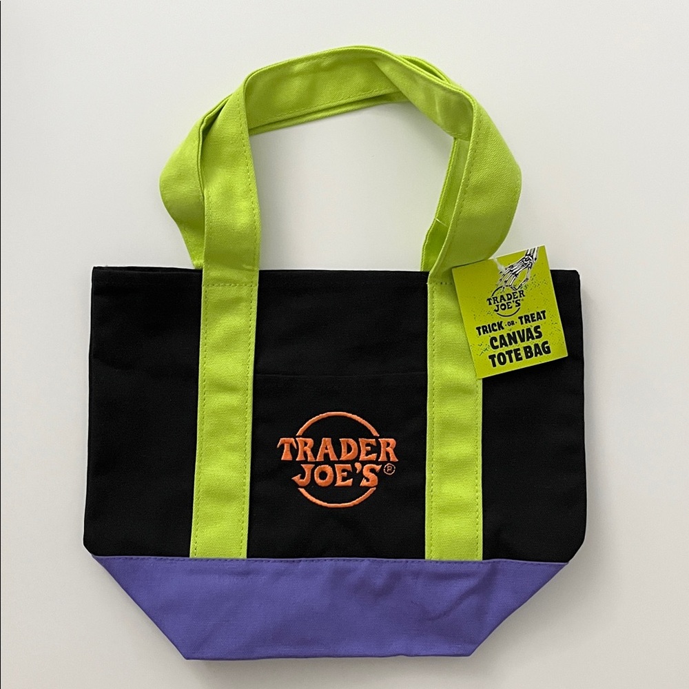 Trader Joe's Mini Tote Bag Canvas Halloween Fall Limited Edition